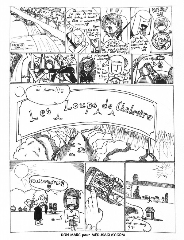 BD by Don Marc, page 1, untitled "balade au parc des loups"