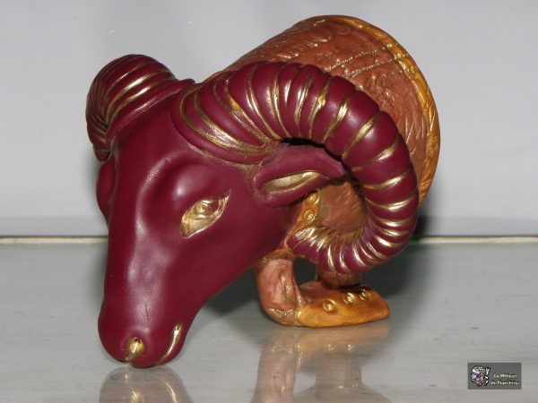 Rhyton mouflon rouge et or