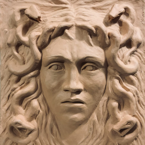 Bassorilievo Medusa terra cotta